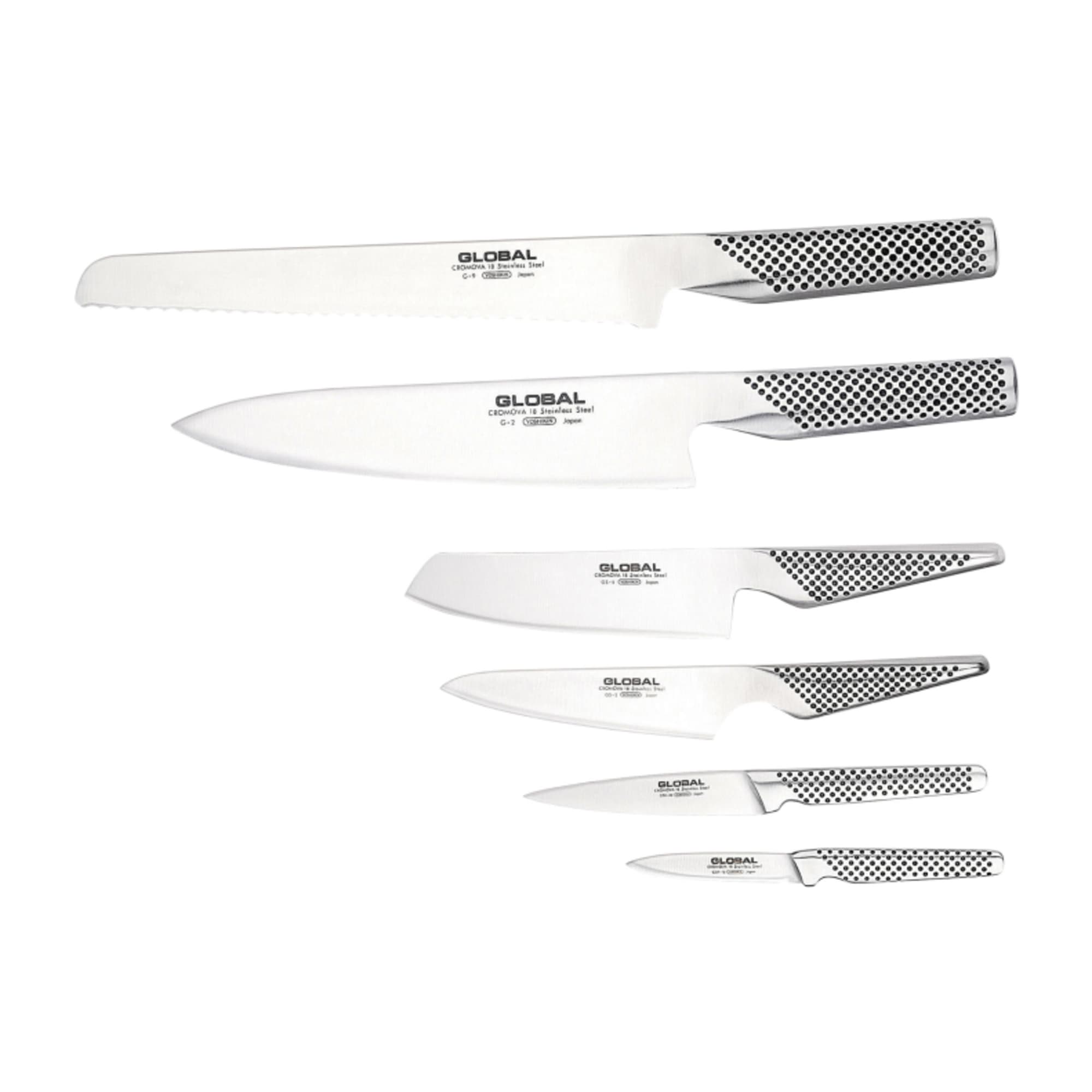 Global Kabuto 7pc Knife Block Black Kitchen Warehouse™